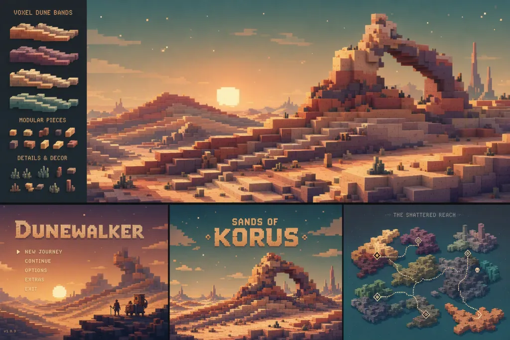ピクセル・デューン ゲーム背景モジュラー ボクセル バンド