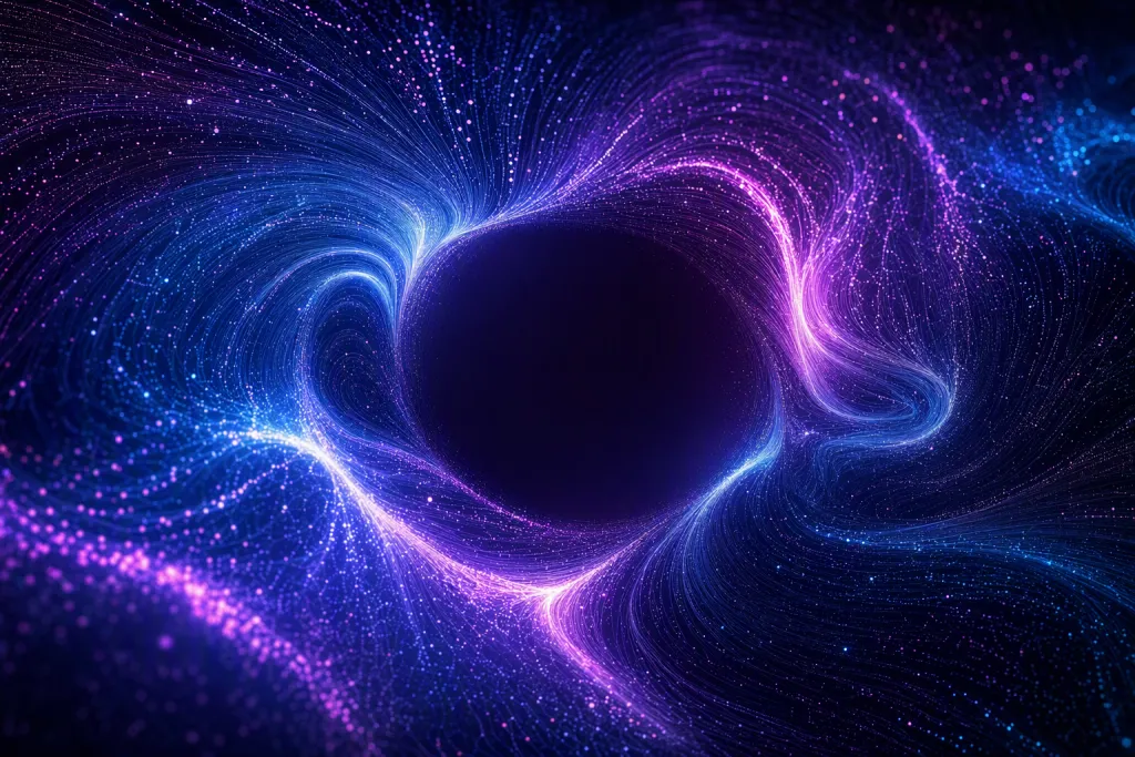 Fondo del logotipo Magnetic Bloom con deriva de partículas cargadas