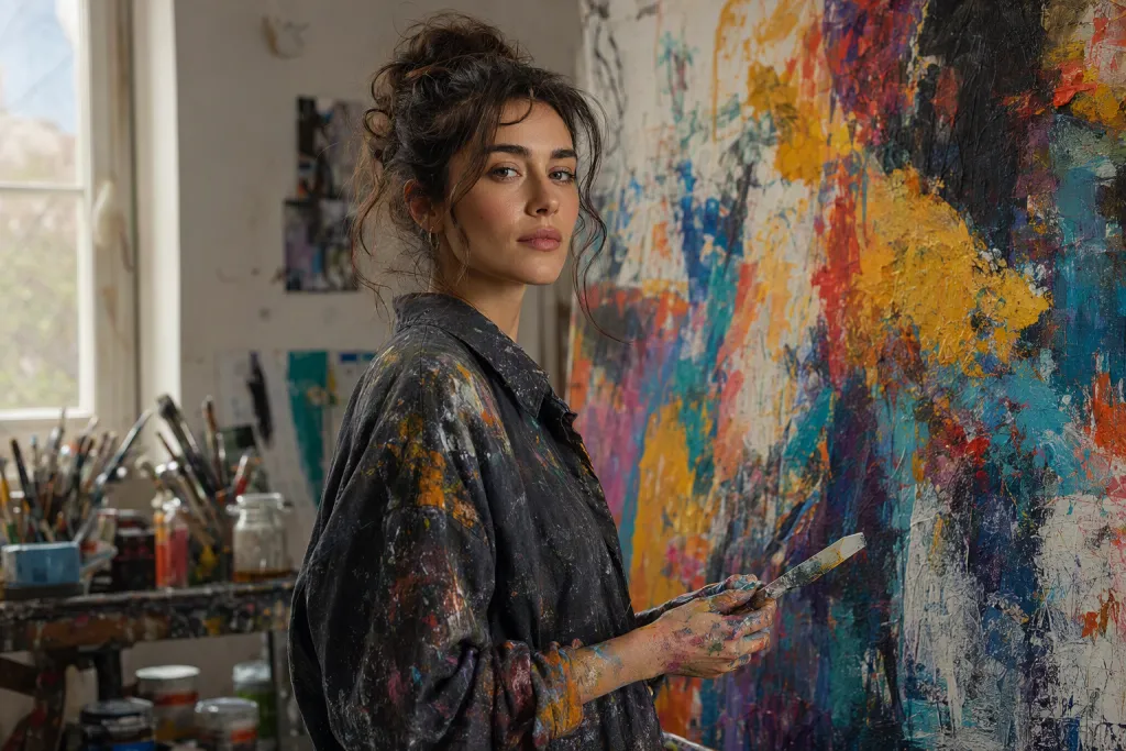 Painter Portrait Color Splatter
