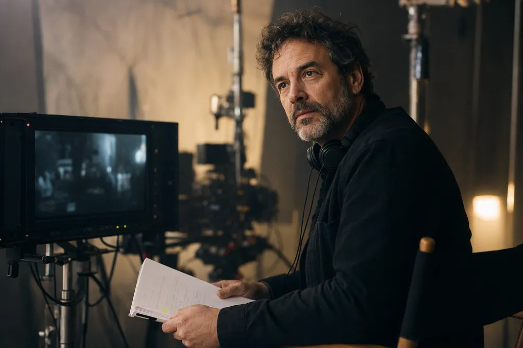 Set Monitor con Ritratto del Regista di Film