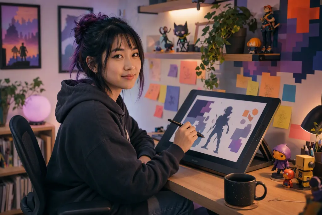 インディーゲームアーティストのポートレート ピクセル・スタジオ