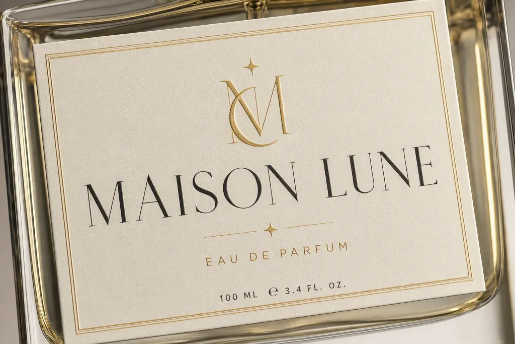 Luxury Perfume Monogram Typography Label