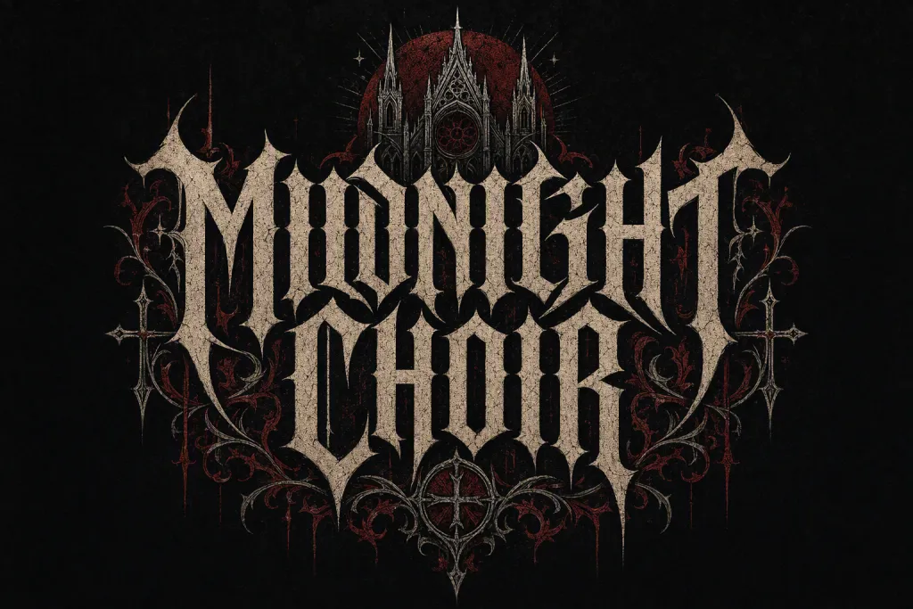 Grafica per merchandising tipografico Gothic Blackletter Band