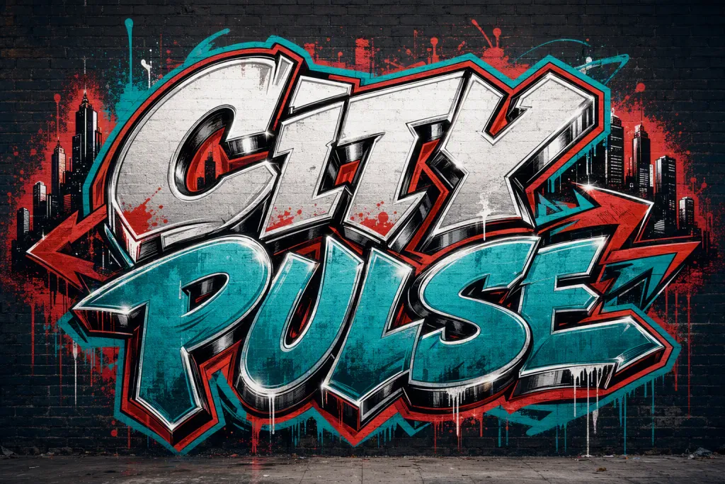 Peça de Parede com Tipografia de Slogan de Graffiti Urbano