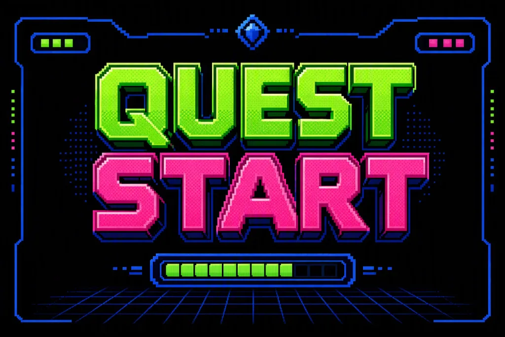 Tipografía del título del juego Pixel Pantalla de Salpicadura
