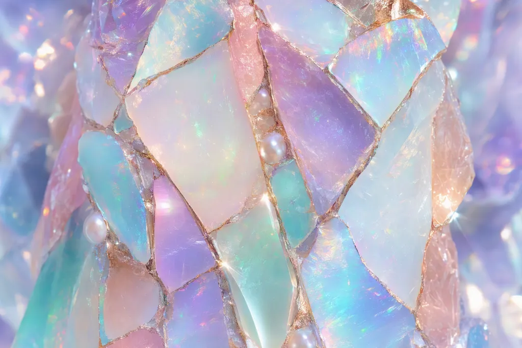 Nền hình nền điện thoại Opal Fracture khảm mảnh ngọc trai lấp lánh