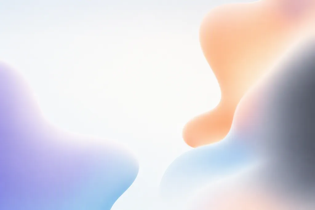Soft Gravity Website-Heldenbereich mit schwebenden Farbverläufen massen