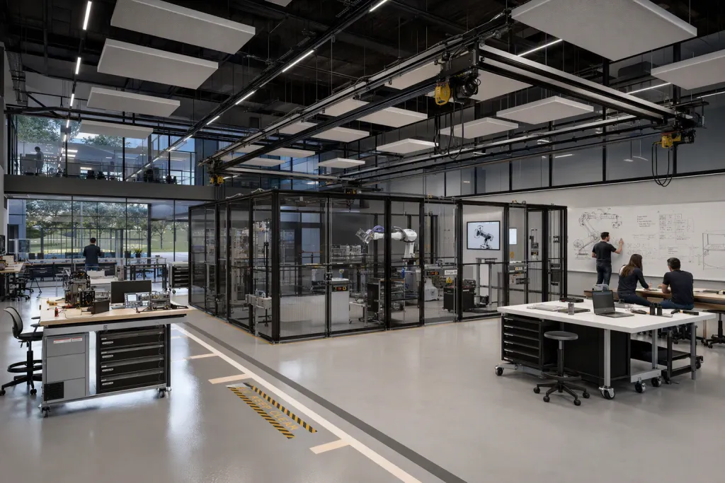 University Robotics Lab Research Workplace Architecture Robotics Testing Hall