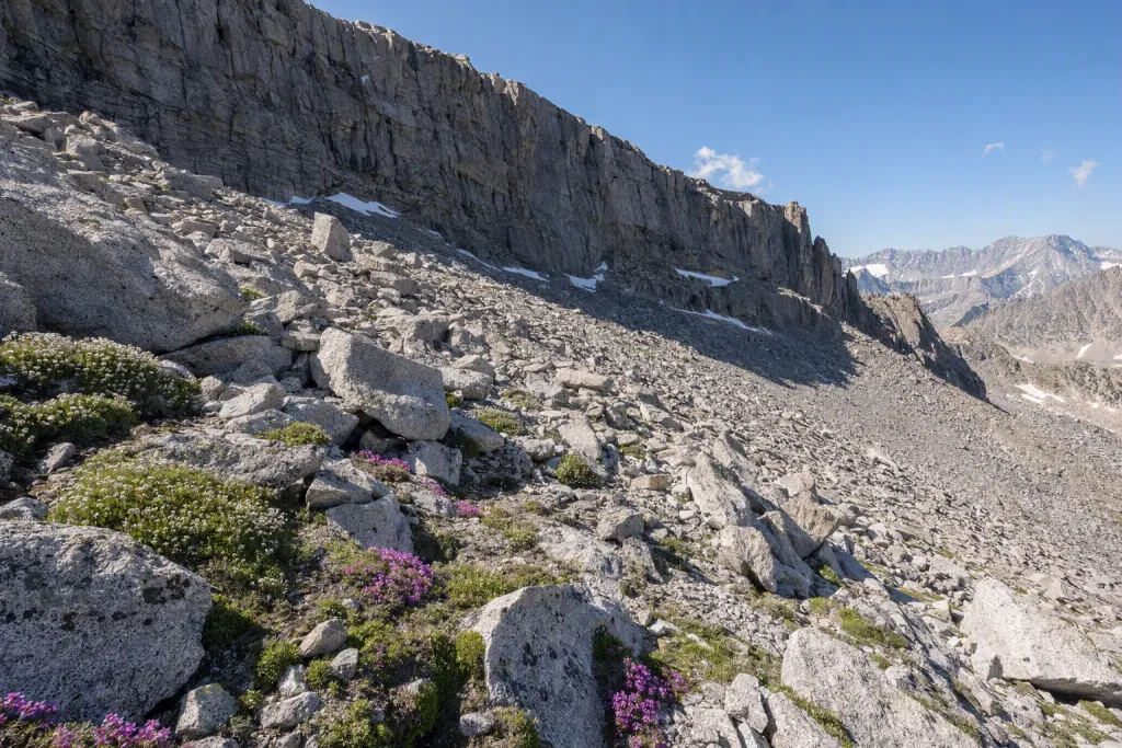 Estudio de geología alpina y naturaleza de un talud de derrubios de granito