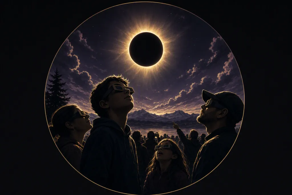 Solar-Eklipse-Crowd-News-Editorial-Dramatic-Spot-Art