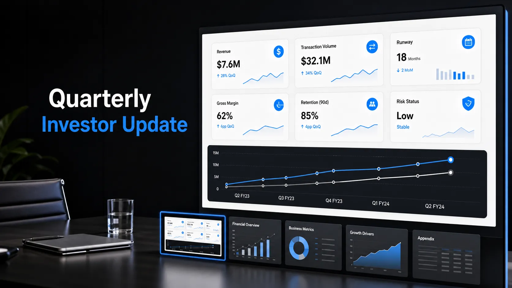 Quarterly Investor Update Template for Fintech Startups