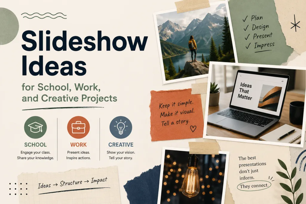Ideias de Apresentação em Slideshow para a Escola, o Trabalho e Projetos Criativos