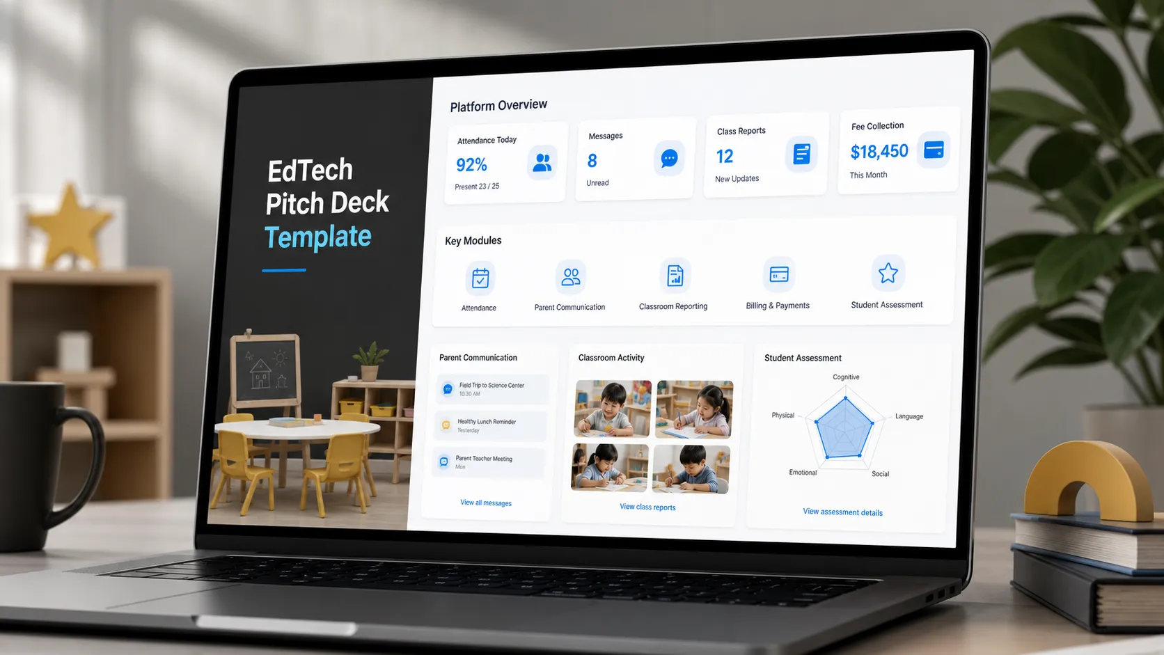 EdTech & Kindergarten Management Platform Pitch Deck Template