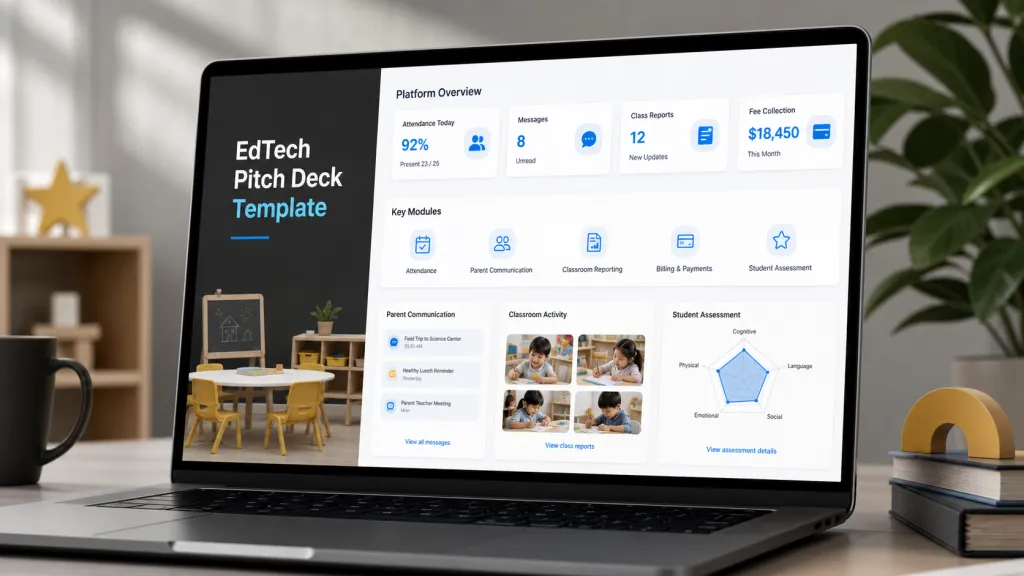 Modello di presentazione per piattaforma di gestione EdTech e asili nido