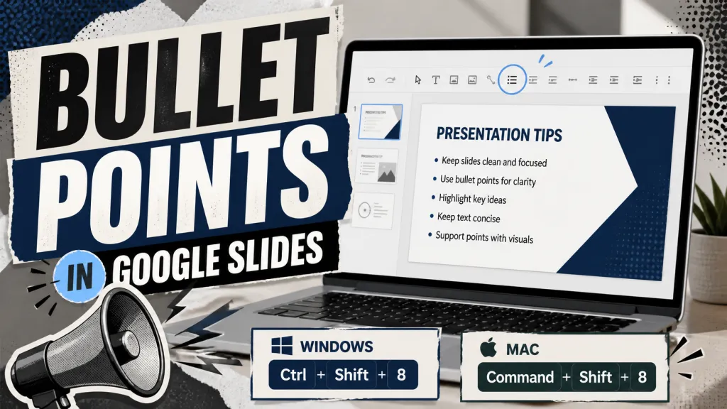 cách tạo gạch đầu dòng trong Google Slides