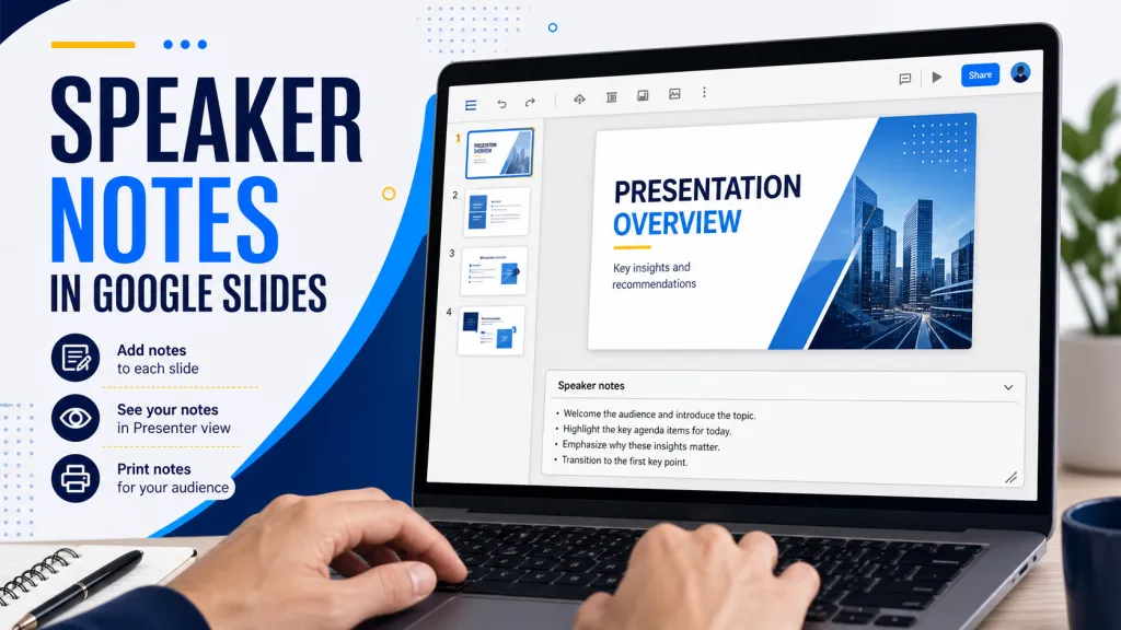 cách thêm ghi chú người thuyết trình trong google slides